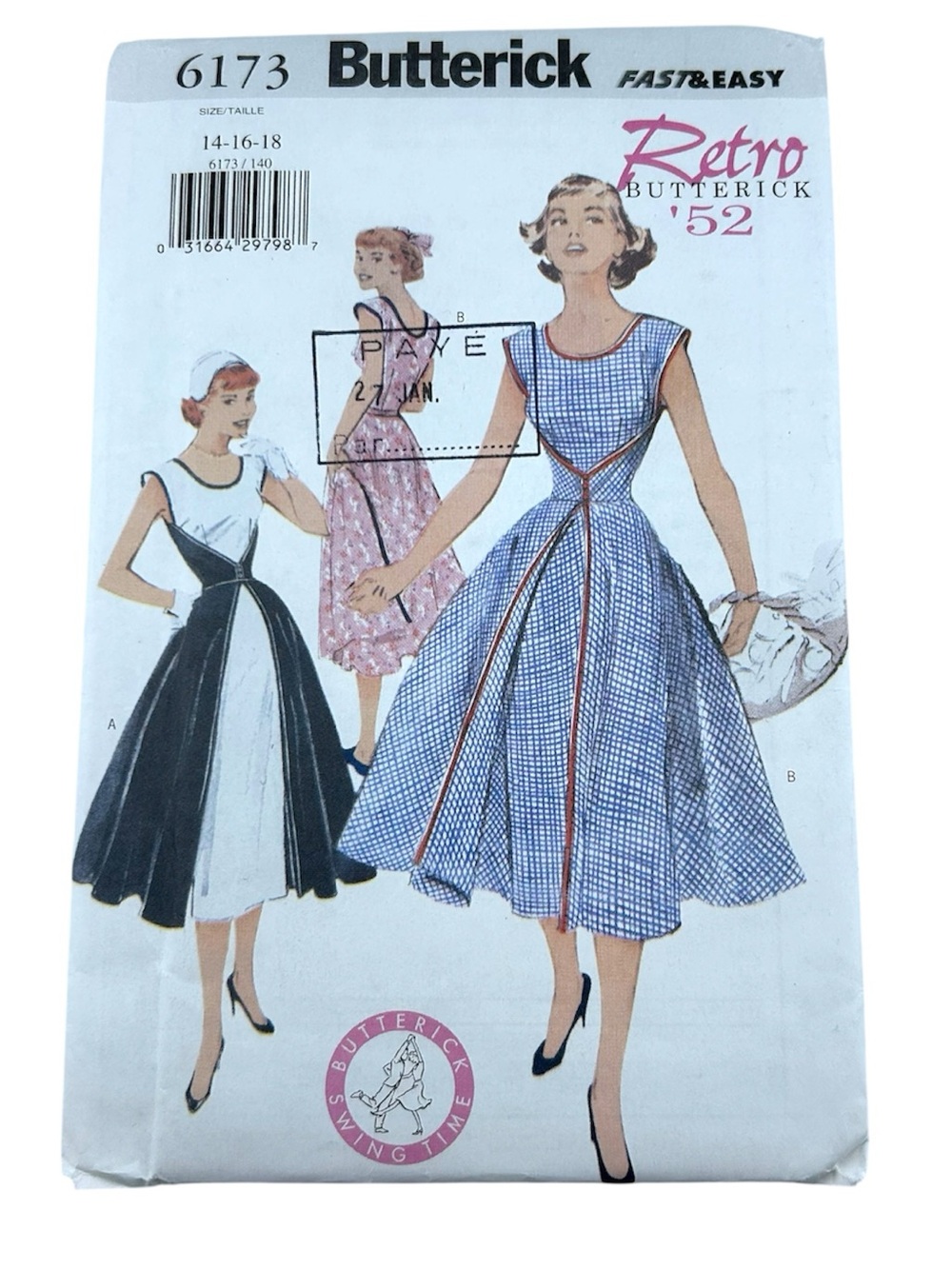 2 for 22$ 🧵 BUTTERICK 🧵 Misses’ Retro Dress Sewing Pattern 6173